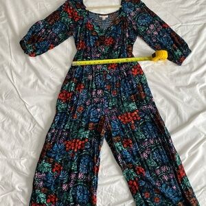 Knox Rose Long Sleeve Floral Jumpsuit- Red, Blue, Green